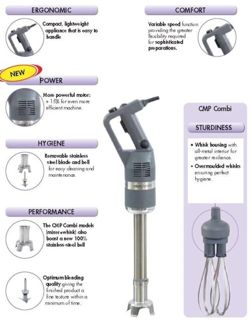 ROBOT COUPE 190mm Handheld Power Mixer – 5L Mini MP 190 Combi 4 ROBOT COUPE 190mm Handheld Power Mixer – 5L Mini MP 190 Combi - Image 2