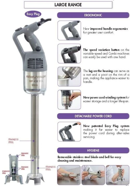 Robot Coupe MP550 Ultra Stick Blender 550mm, 200ltr 4 Robot Coupe MP550 Ultra Stick Blender 550mm, 200ltr - Image 2