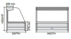 ROBAND Hot Food Display Curved Glass 5 Bays 1680mm C25