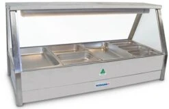 ROBAND Hot Food Display Double Row Straight Glass 4 Bay 1355mm E24
