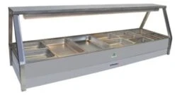 ROBAND Hot Food Display Double Row Straight Glass 6 Bay 2005mm E26