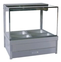 Roband Hot Food Display Bar Square Glass – 2 Bays 700mm S22