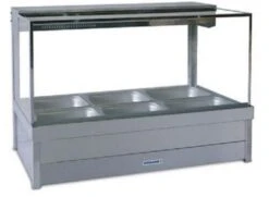 ROBAND Hot Food Display Bar Square Glass – 3 Bays 1030mm S23